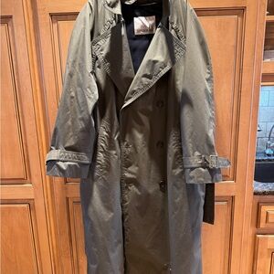 London Fog Green Trench Coat Classic Design